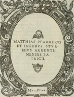 An illustration from Icones, id est, Verae imagines virorum doctrina simul et pietate illustrium, : quorum praecipuè ministerio partim bonarum literarum studia sunt restituta, partim vera religio in variis orbis Christiani regionibus, nostra patrúmque memoria fuit instaurata : additis eorundem vitae & operae descriptionibus, quibus adiectae sunt nonnullae picturae quas emblemata vocant. (1580)