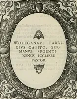 An illustration from Icones, id est, Verae imagines virorum doctrina simul et pietate illustrium, : quorum praecipuè ministerio partim bonarum literarum studia sunt restituta, partim vera religio in variis orbis Christiani regionibus, nostra patrúmque memoria fuit instaurata : additis eorundem vitae & operae descriptionibus, quibus adiectae sunt nonnullae picturae quas emblemata vocant. (1580)