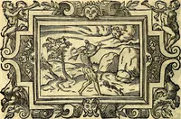 An illustration from Icones, id est verae imagines virorum doctrina simul et pietate illustrium, quorum praecipuè ministerio partim bonarum literarum studia sunt restituta, partim vera religio in variis orbis Christiani regionibus, nostra patrúmque memoria fuit instaurata: additis eorundem vitae & operae descriptionibus, quibus adiectae sunt nonnullae picturae quas emblemata vocant (1580)
