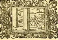 An illustration from Icones, id est verae imagines virorum doctrina simul et pietate illustrium, quorum praecipuè ministerio partim bonarum literarum studia sunt restituta, partim vera religio in variis orbis Christiani regionibus, nostra patrúmque memoria fuit instaurata: additis eorundem vitae & operae descriptionibus, quibus adiectae sunt nonnullae picturae quas emblemata vocant (1580)