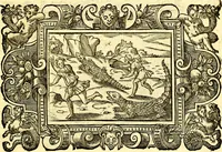 An illustration from Icones, id est verae imagines virorum doctrina simul et pietate illustrium, quorum praecipuè ministerio partim bonarum literarum studia sunt restituta, partim vera religio in variis orbis Christiani regionibus, nostra patrúmque memoria fuit instaurata: additis eorundem vitae & operae descriptionibus, quibus adiectae sunt nonnullae picturae quas emblemata vocant (1580)