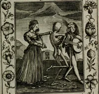 An illustration from Icones mortis : sexaginta imaginibus, totidemq[ue] (1648)