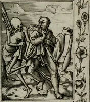 An illustration from Icones mortis : sexaginta imaginibus, totidemq[ue] (1648)