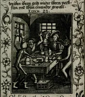 An illustration from Icones mortis : sexaginta imaginibus, totidemq[ue] (1648)