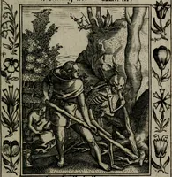 An illustration from Icones mortis : sexaginta imaginibus, totidemq[ue] (1648)