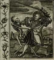 An illustration from Icones mortis : sexaginta imaginibus, totidemq[ue] (1648)