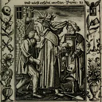 An illustration from Icones mortis : sexaginta imaginibus, totidemq[ue] (1648)