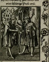 An illustration from Icones mortis : sexaginta imaginibus, totidemq[ue] (1648)
