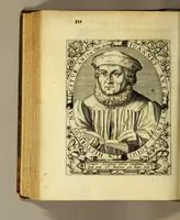 An illustration from Icones quinquaginta virorum illustrium doctrina & eruditione præstantium ad vivum effictæ, : cum eorum vitis (1597)