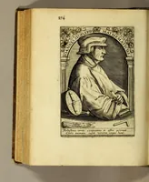 An illustration from Icones quinquaginta virorum illustrium doctrina & eruditione præstantium ad vivum effictæ, : cum eorum vitis (1597)