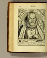 An illustration from Icones quinquaginta virorum illustrium doctrina & eruditione præstantium ad vivum effictæ, : cum eorum vitis (1597)