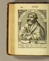 An illustration from Icones quinquaginta virorum illustrium doctrina & eruditione præstantium ad vivum effictæ, : cum eorum vitis (1597)