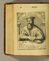 An illustration from Icones quinquaginta virorum illustrium doctrina & eruditione præstantium ad vivum effictæ, : cum eorum vitis (1597)