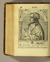 An illustration from Icones quinquaginta virorum illustrium doctrina & eruditione præstantium ad vivum effictæ, : cum eorum vitis (1597)