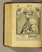 An illustration from Icones quinquaginta virorum illustrium doctrina & eruditione præstantium ad vivum effictæ, : cum eorum vitis (1597)