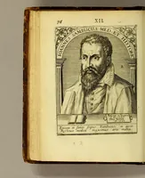 An illustration from Icones quinquaginta virorum illustrium doctrina & eruditione præstantium ad vivum effictæ, : cum eorum vitis (1597)