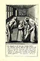 An illustration from Icones Sanctae Clarae B. Francisci Assisiatis primigeniae discipulae : vitam, miracula, mortem repraesentantes