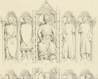 An illustration from Iconography of the west front of Wells cathedral, with an appendix on the sculptures of other medieval churches in England; (1851)