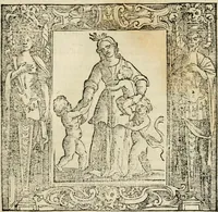An illustration from Iconologia di Cesare Ripa perugino, cavre. de sti. Mauritio, e Lazzaro : nella quale si descriuono diuerse imagini di virtù, vitij, affetti, passioni humane, arti, discipline, humori, elementi, corpi celesti, prouincie d'Italia, fiumi, tutte le parti del mondo, ed altere infinite materie : opera vtile ad oratori, predicatori, poeti, pittori, scultori, disegnatori, e ad ogni studioso .. (1613)