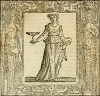 An illustration from Iconologia di Cesare Ripa perugino, cavre. de sti. Mauritio, e Lazzaro : nella quale si descriuono diuerse imagini di virtù, vitij, affetti, passioni humane, arti, discipline, humori, elementi, corpi celesti, prouincie d'Italia, fiumi, tutte le parti del mondo, ed altere infinite materie : opera vtile ad oratori, predicatori, poeti, pittori, scultori, disegnatori, e ad ogni studioso .. (1613)