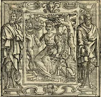 An illustration from Iconologia di Cesare Ripa perugino, cavre. de sti. Mauritio, e Lazzaro : nella quale si descriuono diuerse imagini di virtù, vitij, affetti, passioni humane, arti, discipline, humori, elementi, corpi celesti, prouincie d'Italia, fiumi, tutte le parti del mondo, ed altere infinite materie : opera vtile ad oratori, predicatori, poeti, pittori, scultori, disegnatori, e ad ogni studioso .. (1613)