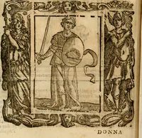 Picture 61 of 209 from Iconologia di Cesare Ripa perugino, cavre. de sti. Mauritio, e Lazzaro : nella quale si descriuono diuerse imagini di virtù, vitij, affetti, passioni humane, arti, discipline, humori, elementi, corpi celesti, prouincie d'Italia, fiumi, tutte le parti del mondo, ed altere infinite materie : opera vtile ad oratori, predicatori, poeti, pittori, scultori, disegnatori, e ad ogni studioso .. (1613), leaf 201