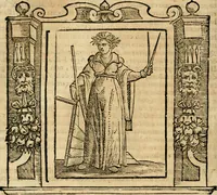 An illustration from Iconologia di Cesare Ripa perugino, cavre. de sti. Mauritio, e Lazzaro : nella quale si descriuono diuerse imagini di virtù, vitij, affetti, passioni humane, arti, discipline, humori, elementi, corpi celesti, prouincie d'Italia, fiumi, tutte le parti del mondo, ed altere infinite materie : opera vtile ad oratori, predicatori, poeti, pittori, scultori, disegnatori, e ad ogni studioso .. (1613)