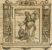 An illustration from Iconologia di Cesare Ripa perugino, cavre. de sti. Mauritio, e Lazzaro : nella quale si descriuono diuerse imagini di virtù, vitij, affetti, passioni humane, arti, discipline, humori, elementi, corpi celesti, prouincie d'Italia, fiumi, tutte le parti del mondo, ed altere infinite materie : opera vtile ad oratori, predicatori, poeti, pittori, scultori, disegnatori, e ad ogni studioso .. (1613)