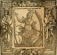An illustration from Iconologia di Cesare Ripa perugino, cavre. de sti. Mauritio, e Lazzaro : nella quale si descriuono diuerse imagini di virtù, vitij, affetti, passioni humane, arti, discipline, humori, elementi, corpi celesti, prouincie d'Italia, fiumi, tutte le parti del mondo, ed altere infinite materie : opera vtile ad oratori, predicatori, poeti, pittori, scultori, disegnatori, e ad ogni studioso .. (1613)