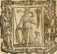 An illustration from Iconologia di Cesare Ripa perugino, cavre. de sti. Mauritio, e Lazzaro : nella quale si descriuono diuerse imagini di virtù, vitij, affetti, passioni humane, arti, discipline, humori, elementi, corpi celesti, prouincie d'Italia, fiumi, tutte le parti del mondo, ed altere infinite materie : opera vtile ad oratori, predicatori, poeti, pittori, scultori, disegnatori, e ad ogni studioso .. (1613)