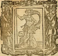 An illustration from Iconologia di Cesare Ripa perugino, cavre. de sti. Mauritio, e Lazzaro : nella quale si descriuono diuerse imagini di virtù, vitij, affetti, passioni humane, arti, discipline, humori, elementi, corpi celesti, prouincie d'Italia, fiumi, tutte le parti del mondo, ed altere infinite materie : opera vtile ad oratori, predicatori, poeti, pittori, scultori, disegnatori, e ad ogni studioso .. (1613)