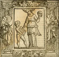 An illustration from Iconologia di Cesare Ripa perugino, cavre. de sti. Mauritio, e Lazzaro : nella quale si descriuono diuerse imagini di virtù, vitij, affetti, passioni humane, arti, discipline, humori, elementi, corpi celesti, prouincie d'Italia, fiumi, tutte le parti del mondo, ed altere infinite materie : opera vtile ad oratori, predicatori, poeti, pittori, scultori, disegnatori, e ad ogni studioso .. (1613)