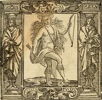 An illustration from Iconologia di Cesare Ripa perugino, cavre. de sti. Mauritio, e Lazzaro : nella quale si descriuono diuerse imagini di virtù, vitij, affetti, passioni humane, arti, discipline, humori, elementi, corpi celesti, prouincie d'Italia, fiumi, tutte le parti del mondo, ed altere infinite materie : opera vtile ad oratori, predicatori, poeti, pittori, scultori, disegnatori, e ad ogni studioso .. (1613)
