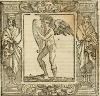 An illustration from Iconologia di Cesare Ripa perugino, cavre. de sti. Mauritio, e Lazzaro : nella quale si descriuono diuerse imagini di virtù, vitij, affetti, passioni humane, arti, discipline, humori, elementi, corpi celesti, prouincie d'Italia, fiumi, tutte le parti del mondo, ed altere infinite materie : opera vtile ad oratori, predicatori, poeti, pittori, scultori, disegnatori, e ad ogni studioso .. (1613)