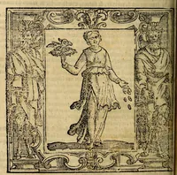 An illustration from Iconologia di Cesare Ripa Perugina ... Nella quale si descrivono diverse imagini di virtù, vitij, affetti, passioni humane, arti discipline, humori, elementi, corpi celesti, prouincie d'Italia, fiumi, tutte le parti del mondo, ed altre infinite materie. Opera utile ad oratori, predicatori, poeti pittori, sculptori, disegnatori, e ad ogni studioso, per inuentar concetti, emblemi, ed imprese, per diuisare qualsiuoglia appatato nuttiale, funerale, trionfale. Per rappresentar poemi drammatici, e per figurare co'suoi propij simboli ciò, che può cadere in pensiero humano. Ampliata ultimamente dallo stresso autore di CC. imagini, e erricchita di molti discorsi pieni di varia eruditione .. (1613)