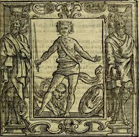 An illustration from Iconologia di Cesare Ripa Perugina ... Nella quale si descrivono diverse imagini di virtù, vitij, affetti, passioni humane, arti discipline, humori, elementi, corpi celesti, prouincie d'Italia, fiumi, tutte le parti del mondo, ed altre infinite materie. Opera utile ad oratori, predicatori, poeti pittori, sculptori, disegnatori, e ad ogni studioso, per inuentar concetti, emblemi, ed imprese, per diuisare qualsiuoglia appatato nuttiale, funerale, trionfale. Per rappresentar poemi drammatici, e per figurare co'suoi propij simboli ciò, che può cadere in pensiero humano. Ampliata ultimamente dallo stresso autore di CC. imagini, e erricchita di molti discorsi pieni di varia eruditione .. (1613)