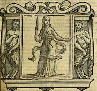 An illustration from Iconologia di Cesare Ripa Perugina ... Nella quale si descrivono diverse imagini di virtù, vitij, affetti, passioni humane, arti discipline, humori, elementi, corpi celesti, prouincie d'Italia, fiumi, tutte le parti del mondo, ed altre infinite materie. Opera utile ad oratori, predicatori, poeti pittori, sculptori, disegnatori, e ad ogni studioso, per inuentar concetti, emblemi, ed imprese, per diuisare qualsiuoglia appatato nuttiale, funerale, trionfale. Per rappresentar poemi drammatici, e per figurare co'suoi propij simboli ciò, che può cadere in pensiero humano. Ampliata ultimamente dallo stresso autore di CC. imagini, e erricchita di molti discorsi pieni di varia eruditione .. (1613)