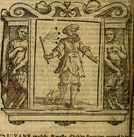 An illustration from Iconologia di Cesare Ripa Perugina ... Nella quale si descrivono diverse imagini di virtù, vitij, affetti, passioni humane, arti discipline, humori, elementi, corpi celesti, prouincie d'Italia, fiumi, tutte le parti del mondo, ed altre infinite materie. Opera utile ad oratori, predicatori, poeti pittori, sculptori, disegnatori, e ad ogni studioso, per inuentar concetti, emblemi, ed imprese, per diuisare qualsiuoglia appatato nuttiale, funerale, trionfale. Per rappresentar poemi drammatici, e per figurare co'suoi propij simboli ciò, che può cadere in pensiero humano. Ampliata ultimamente dallo stresso autore di CC. imagini, e erricchita di molti discorsi pieni di varia eruditione .. (1613)
