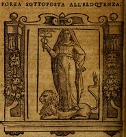 An illustration from Iconologia di Cesare Ripa Perugina ... Nella quale si descrivono diverse imagini di virtù, vitij, affetti, passioni humane, arti discipline, humori, elementi, corpi celesti, prouincie d'Italia, fiumi, tutte le parti del mondo, ed altre infinite materie. Opera utile ad oratori, predicatori, poeti pittori, sculptori, disegnatori, e ad ogni studioso, per inuentar concetti, emblemi, ed imprese, per diuisare qualsiuoglia appatato nuttiale, funerale, trionfale. Per rappresentar poemi drammatici, e per figurare co'suoi propij simboli ciò, che può cadere in pensiero humano. Ampliata ultimamente dallo stresso autore di CC. imagini, e erricchita di molti discorsi pieni di varia eruditione .. (1613)