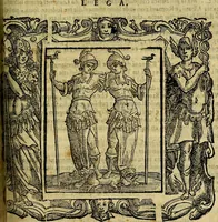 An illustration from Iconologia di Cesare Ripa Perugina ... Nella quale si descrivono diverse imagini di virtù, vitij, affetti, passioni humane, arti discipline, humori, elementi, corpi celesti, prouincie d'Italia, fiumi, tutte le parti del mondo, ed altre infinite materie. Opera utile ad oratori, predicatori, poeti pittori, sculptori, disegnatori, e ad ogni studioso, per inuentar concetti, emblemi, ed imprese, per diuisare qualsiuoglia appatato nuttiale, funerale, trionfale. Per rappresentar poemi drammatici, e per figurare co'suoi propij simboli ciò, che può cadere in pensiero humano. Ampliata ultimamente dallo stresso autore di CC. imagini, e erricchita di molti discorsi pieni di varia eruditione .. (1613)