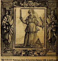 An illustration from Iconologia di Cesare Ripa Perugina ... Nella quale si descrivono diverse imagini di virtù, vitij, affetti, passioni humane, arti discipline, humori, elementi, corpi celesti, prouincie d'Italia, fiumi, tutte le parti del mondo, ed altre infinite materie. Opera utile ad oratori, predicatori, poeti pittori, sculptori, disegnatori, e ad ogni studioso, per inuentar concetti, emblemi, ed imprese, per diuisare qualsiuoglia appatato nuttiale, funerale, trionfale. Per rappresentar poemi drammatici, e per figurare co'suoi propij simboli ciò, che può cadere in pensiero humano. Ampliata ultimamente dallo stresso autore di CC. imagini, e erricchita di molti discorsi pieni di varia eruditione .. (1613)