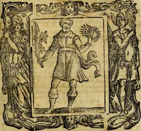An illustration from Iconologia di Cesare Ripa Perugina ... Nella quale si descrivono diverse imagini di virtù, vitij, affetti, passioni humane, arti discipline, humori, elementi, corpi celesti, prouincie d'Italia, fiumi, tutte le parti del mondo, ed altre infinite materie. Opera utile ad oratori, predicatori, poeti pittori, sculptori, disegnatori, e ad ogni studioso, per inuentar concetti, emblemi, ed imprese, per diuisare qualsiuoglia appatato nuttiale, funerale, trionfale. Per rappresentar poemi drammatici, e per figurare co'suoi propij simboli ciò, che può cadere in pensiero humano. Ampliata ultimamente dallo stresso autore di CC. imagini, e erricchita di molti discorsi pieni di varia eruditione .. (1613)