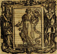 An illustration from Iconologia di Cesare Ripa Perugina ... Nella quale si descrivono diverse imagini di virtù, vitij, affetti, passioni humane, arti discipline, humori, elementi, corpi celesti, prouincie d'Italia, fiumi, tutte le parti del mondo, ed altre infinite materie. Opera utile ad oratori, predicatori, poeti pittori, sculptori, disegnatori, e ad ogni studioso, per inuentar concetti, emblemi, ed imprese, per diuisare qualsiuoglia appatato nuttiale, funerale, trionfale. Per rappresentar poemi drammatici, e per figurare co'suoi propij simboli ciò, che può cadere in pensiero humano. Ampliata ultimamente dallo stresso autore di CC. imagini, e erricchita di molti discorsi pieni di varia eruditione .. (1613)