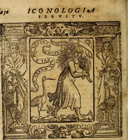 An illustration from Iconologia di Cesare Ripa Perugina ... Nella quale si descrivono diverse imagini di virtù, vitij, affetti, passioni humane, arti discipline, humori, elementi, corpi celesti, prouincie d'Italia, fiumi, tutte le parti del mondo, ed altre infinite materie. Opera utile ad oratori, predicatori, poeti pittori, sculptori, disegnatori, e ad ogni studioso, per inuentar concetti, emblemi, ed imprese, per diuisare qualsiuoglia appatato nuttiale, funerale, trionfale. Per rappresentar poemi drammatici, e per figurare co'suoi propij simboli ciò, che può cadere in pensiero humano. Ampliata ultimamente dallo stresso autore di CC. imagini, e erricchita di molti discorsi pieni di varia eruditione .. (1613)
