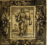 An illustration from Iconologia di Cesare Ripa Perugina ... Nella quale si descrivono diverse imagini di virtù, vitij, affetti, passioni humane, arti discipline, humori, elementi, corpi celesti, prouincie d'Italia, fiumi, tutte le parti del mondo, ed altre infinite materie. Opera utile ad oratori, predicatori, poeti pittori, sculptori, disegnatori, e ad ogni studioso, per inuentar concetti, emblemi, ed imprese, per diuisare qualsiuoglia appatato nuttiale, funerale, trionfale. Per rappresentar poemi drammatici, e per figurare co'suoi propij simboli ciò, che può cadere in pensiero humano. Ampliata ultimamente dallo stresso autore di CC. imagini, e erricchita di molti discorsi pieni di varia eruditione .. (1613)