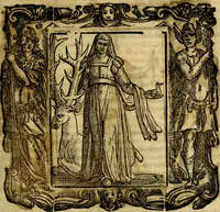 An illustration from Iconologia di Cesare Ripa Perugina ... Nella quale si descrivono diverse imagini di virtù, vitij, affetti, passioni humane, arti discipline, humori, elementi, corpi celesti, prouincie d'Italia, fiumi, tutte le parti del mondo, ed altre infinite materie. Opera utile ad oratori, predicatori, poeti pittori, sculptori, disegnatori, e ad ogni studioso, per inuentar concetti, emblemi, ed imprese, per diuisare qualsiuoglia appatato nuttiale, funerale, trionfale. Per rappresentar poemi drammatici, e per figurare co'suoi propij simboli ciò, che può cadere in pensiero humano. Ampliata ultimamente dallo stresso autore di CC. imagini, e erricchita di molti discorsi pieni di varia eruditione .. (1613)