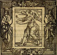 An illustration from Iconologia di Cesare Ripa Perugina ... Nella quale si descrivono diverse imagini di virtù, vitij, affetti, passioni humane, arti discipline, humori, elementi, corpi celesti, prouincie d'Italia, fiumi, tutte le parti del mondo, ed altre infinite materie. Opera utile ad oratori, predicatori, poeti pittori, sculptori, disegnatori, e ad ogni studioso, per inuentar concetti, emblemi, ed imprese, per diuisare qualsiuoglia appatato nuttiale, funerale, trionfale. Per rappresentar poemi drammatici, e per figurare co'suoi propij simboli ciò, che può cadere in pensiero humano. Ampliata ultimamente dallo stresso autore di CC. imagini, e erricchita di molti discorsi pieni di varia eruditione .. (1613)
