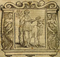 An illustration from Iconologia di Cesare Ripa Perugina ... Nella quale si descrivono diverse imagini di virtù, vitij, affetti, passioni humane, arti discipline, humori, elementi, corpi celesti, prouincie d'Italia, fiumi, tutte le parti del mondo, ed altre infinite materie. Opera utile ad oratori, predicatori, poeti pittori, sculptori, disegnatori, e ad ogni studioso, per inuentar concetti, emblemi, ed imprese, per diuisare qualsiuoglia appatato nuttiale, funerale, trionfale. Per rappresentar poemi drammatici, e per figurare co'suoi propij simboli ciò, che può cadere in pensiero humano. Ampliata ultimamente dallo stresso autore di CC. imagini, e erricchita di molti discorsi pieni di varia eruditione .. (1613)