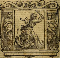 An illustration from Iconologia di Cesare Ripa Perugina ... Nella quale si descrivono diverse imagini di virtù, vitij, affetti, passioni humane, arti discipline, humori, elementi, corpi celesti, prouincie d'Italia, fiumi, tutte le parti del mondo, ed altre infinite materie. Opera utile ad oratori, predicatori, poeti pittori, sculptori, disegnatori, e ad ogni studioso, per inuentar concetti, emblemi, ed imprese, per diuisare qualsiuoglia appatato nuttiale, funerale, trionfale. Per rappresentar poemi drammatici, e per figurare co'suoi propij simboli ciò, che può cadere in pensiero humano. Ampliata ultimamente dallo stresso autore di CC. imagini, e erricchita di molti discorsi pieni di varia eruditione .. (1613)