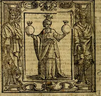 An illustration from Iconologia di Cesare Ripa Perugina ... Nella quale si descrivono diverse imagini di virtù, vitij, affetti, passioni humane, arti discipline, humori, elementi, corpi celesti, prouincie d'Italia, fiumi, tutte le parti del mondo, ed altre infinite materie. Opera utile ad oratori, predicatori, poeti pittori, sculptori, disegnatori, e ad ogni studioso, per inuentar concetti, emblemi, ed imprese, per diuisare qualsiuoglia appatato nuttiale, funerale, trionfale. Per rappresentar poemi drammatici, e per figurare co'suoi propij simboli ciò, che può cadere in pensiero humano. Ampliata ultimamente dallo stresso autore di CC. imagini, e erricchita di molti discorsi pieni di varia eruditione .. (1613)